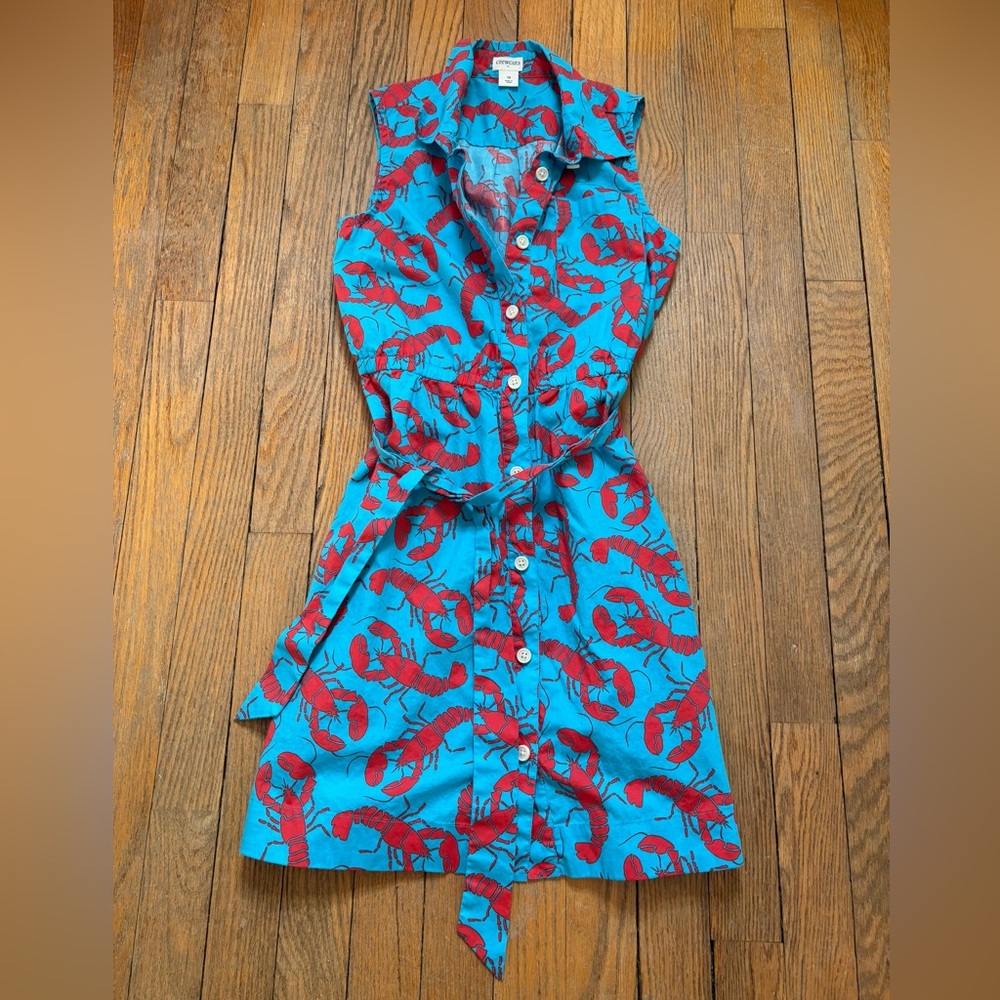 J. Crew kids Blue and Red Lobster Print  Dress